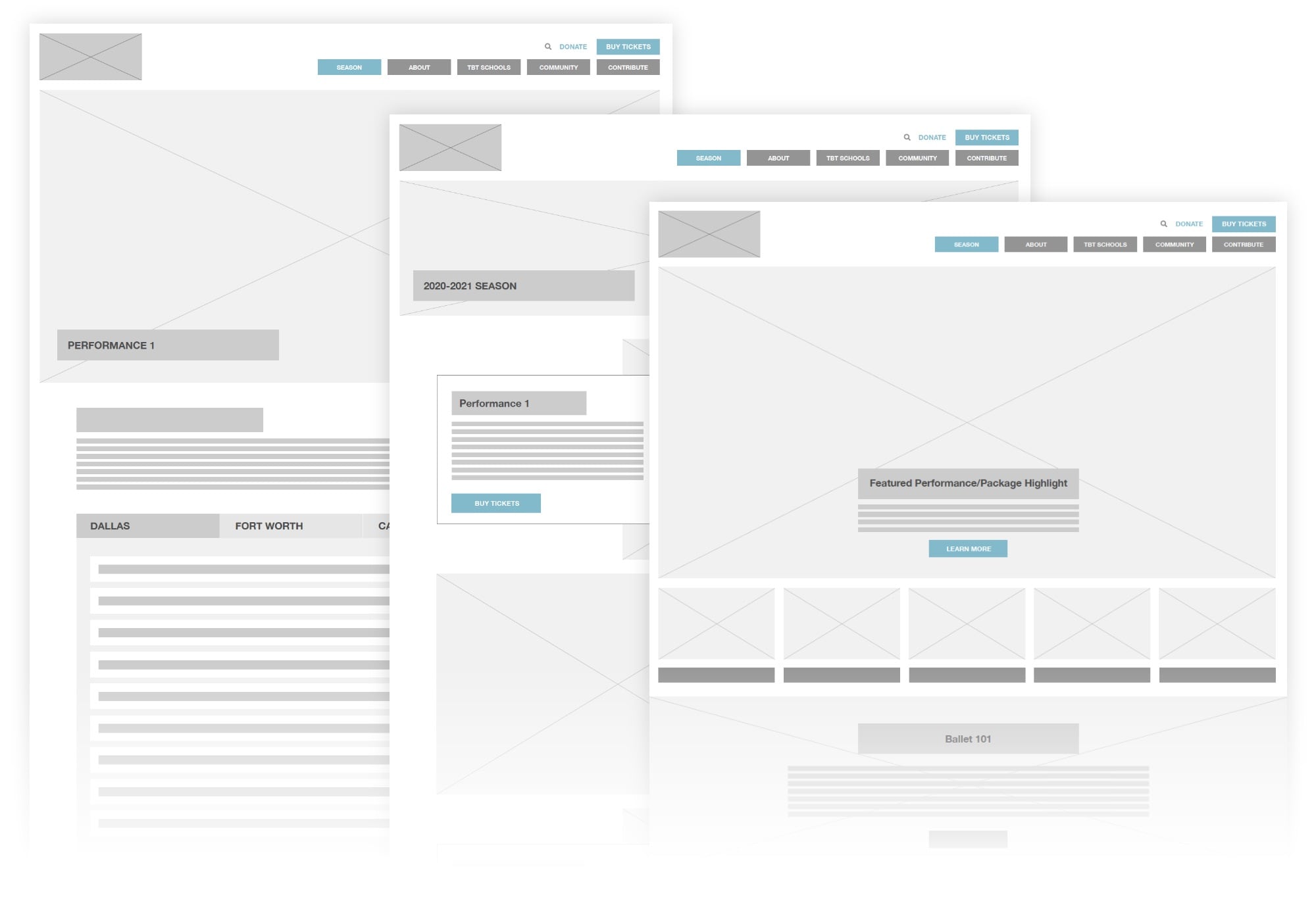 Texas Ballet Theater Wireframe