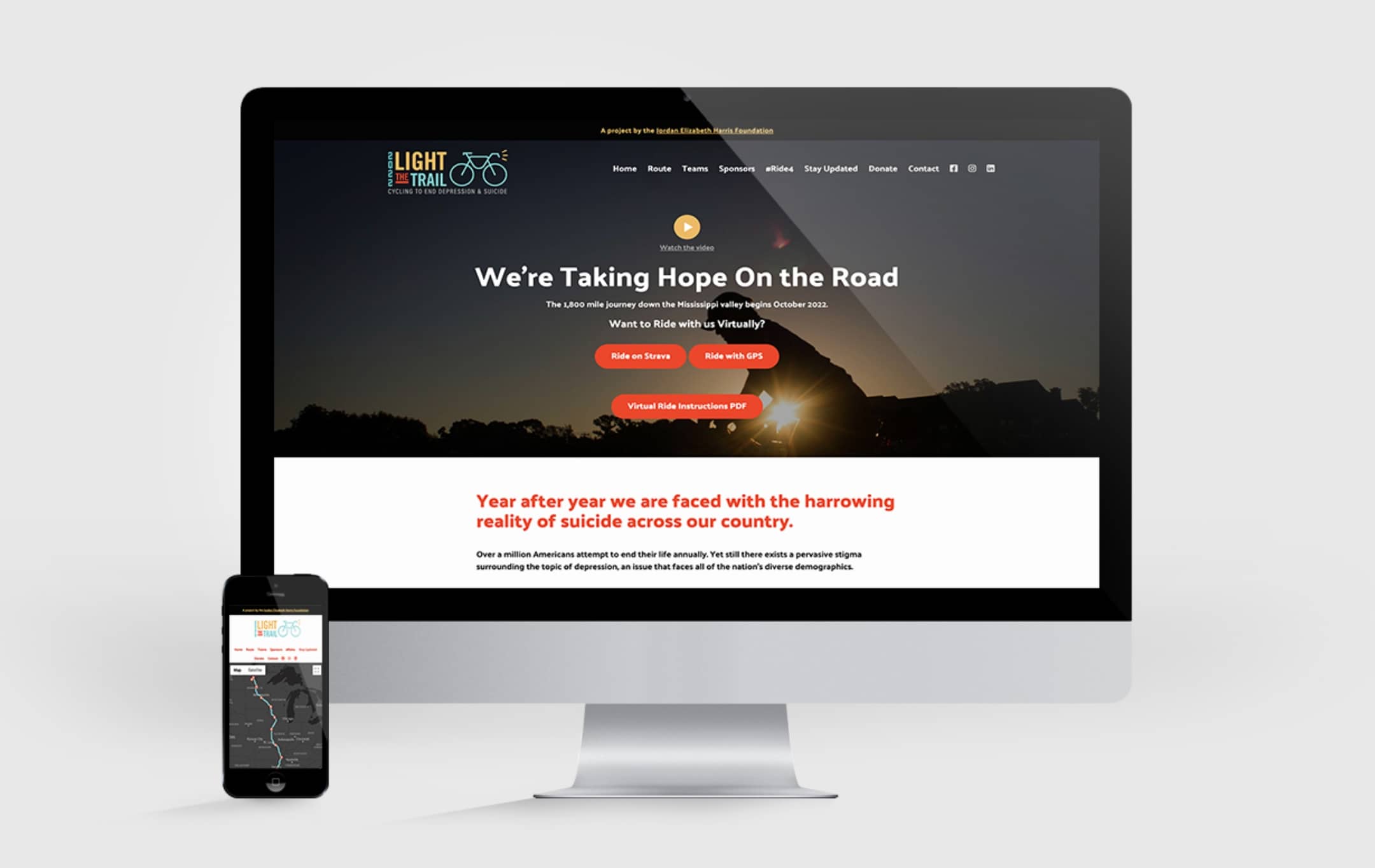 Light the Trail Website mockup