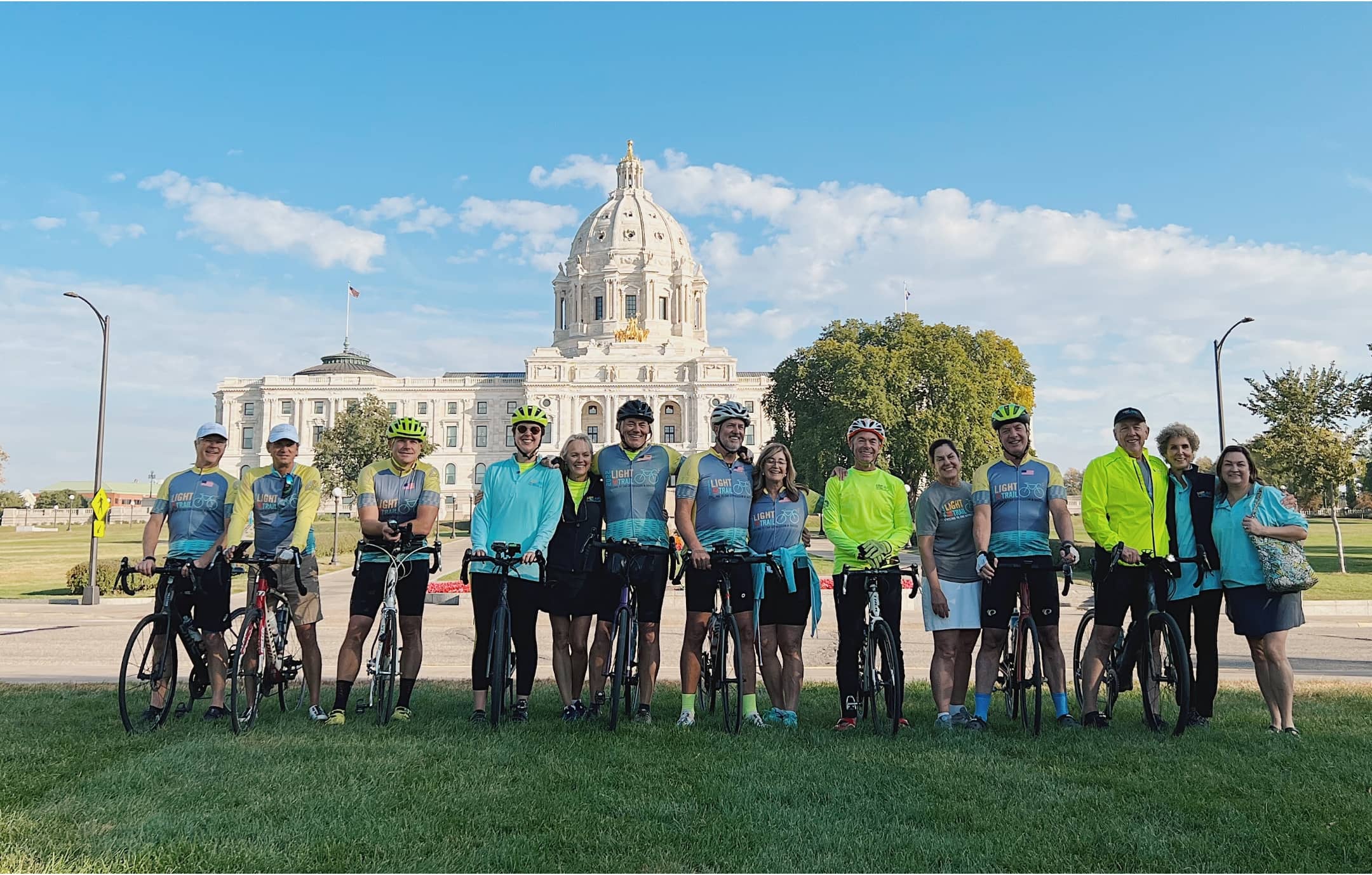 Cycling Group light the trail